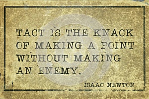 Tact is knack Newton photo