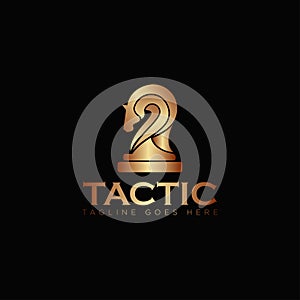 Tactic logo, with horse chess piece vector