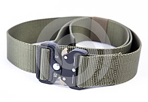 Tactical black green belt isolated