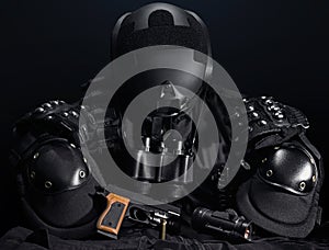 Tactical gear composition. photo