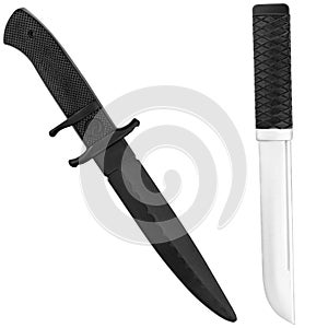 Tactical knife, black and white knife
