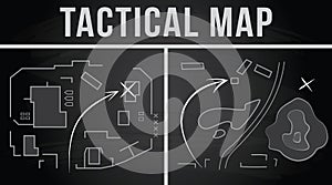 Tactical map of the fighting. Vector illustration