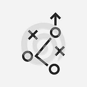 Tactical plan line icon.