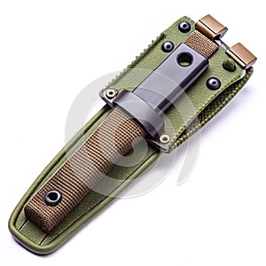 Plastic survival knife sheath with quick-access design