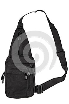 Tactical shoulder bag isolated on white