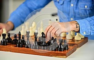 Tactics is knowing what to do. Development logics. Learning play chess. Chess lesson. Strategy concept. Playing chess