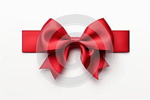 Tactile Red ribbon mockup gift. Generate Ai