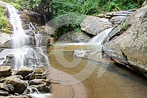 Tad Mork Water Fall in Maerim , Chiangmai Thailand