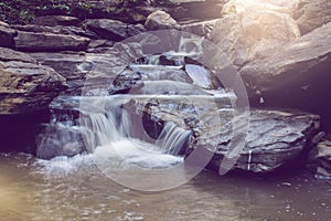 Tad Mork Waterfall in Doi Suthep Pu National park, Maerim Chiangmai Thailand