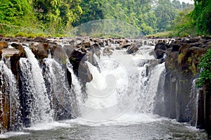 Tad Pha Suam waterfall in Pakse, Champasak, Laos photo