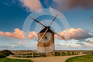 Taditional ancient windmill in France.