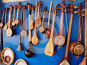 Taditional eastern musical instruments, Bukhara, Uzbekistan