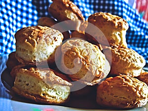 Taditional Hungarian savory pastry cheese scones - pogacsa