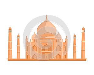 Tadj Mahal Illustration in Flat Design.