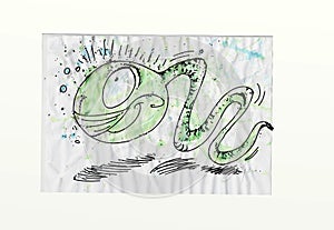 tadpole Animated symbol, with bandana anti covid 19 photo