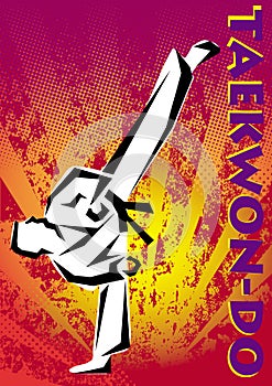 Taekwon-do poster. Vector. photo