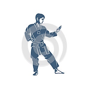 Taekwondo design vector illustration, Creative Taekwondo logo design concepts template, icon symbol