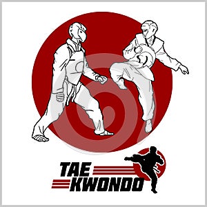 Taekwondo emblem - Taekwondo Logo Design Template. Vector Illustration photo