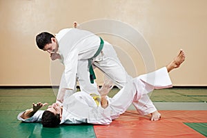 Taekwondo exercises. training throw