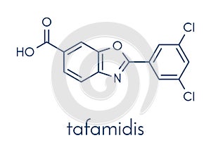 Tafamidis familial amyloid polyneuropathy FAP drug molecule. Skeletal formula. photo