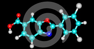 Tafamidis molecular structure isolated on black