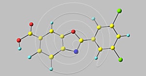 Tafamidis molecular structure isolated on grey photo