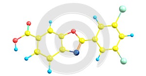 Tafamidis molecular structure isolated on white