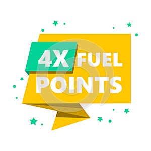 Tag 4x Fuel Points, vector illustration