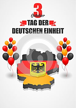 Tag der deutschen einheit concept background, isometric style photo