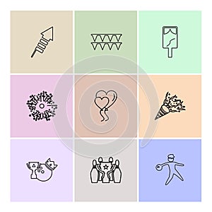 tag , heart , fireworks , party , birthday , celebrations , anniversary , eps icons set vector