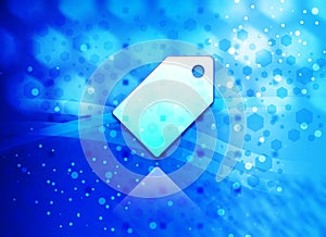 Tag icon abstract light cyan blue hexagon pattern background