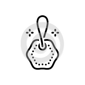 Black line icon for Tag, string and lebel
