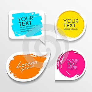 Tag label brush stroke colorful shapes collections background