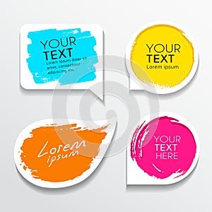 Tag label brush stroke colorful shapes collections background photo