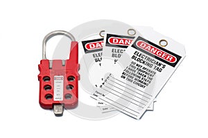 Tag Out Danger label with hasp photo