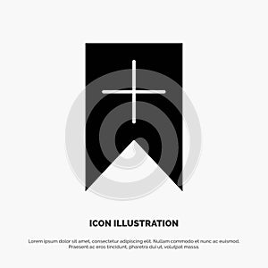 Tag, Plus, Interface, User solid Glyph Icon vector