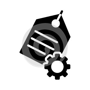 Tag setting glyph flat vector icon
