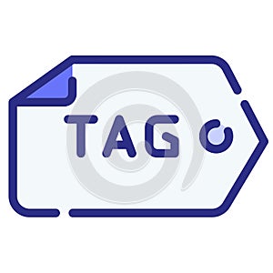 Tag tagging seo keyword single isolated icon with dash or dashed line style