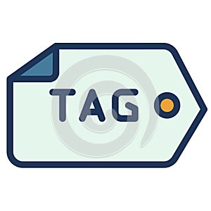 Tag tagging seo keyword single isolated icon with filled line style