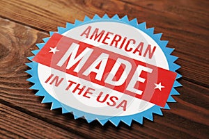 Tag with text AMERICAN. MADE IN THE USA photo