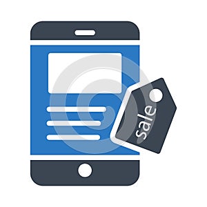 Tag glyph color flat vector icon