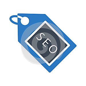 Tag glyph color flat vector icon