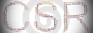 Tag or word cloud CSR related in shape of CSR