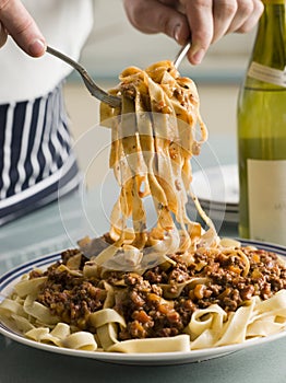 Tagaliatelle with Ragu Sauce
