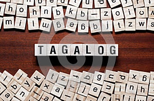 Tagalog word concept on cubes