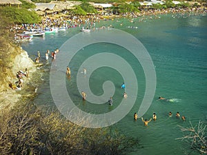 Taganga Crowded Beach in Colombia photo