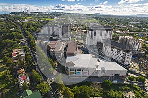 Tagaytay, Cavite, Philippines - Aerial view of Ayala Mall Serin, an upscale shopping complex along the Tagaytay ridge
