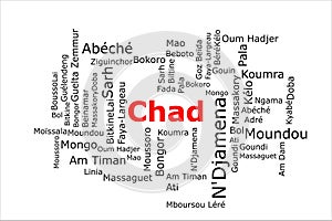 Tagcloud of the most populous cities in Chad