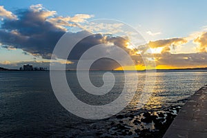 Tage river seascape, Lisbon, Portugal