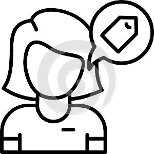 Tagged Outline Vector Icon